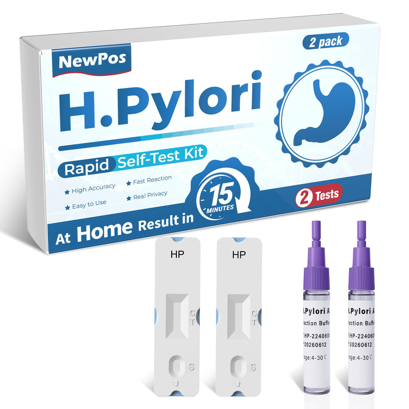 H Pylori Test Kit – 2 PCS H. Pylori Test, H-Pylori Stool (Antigen) Self-Test for Home Use, 99.9% Accurate, Fast 10-15 Min Results, Easy to Use, No Lab Needed
