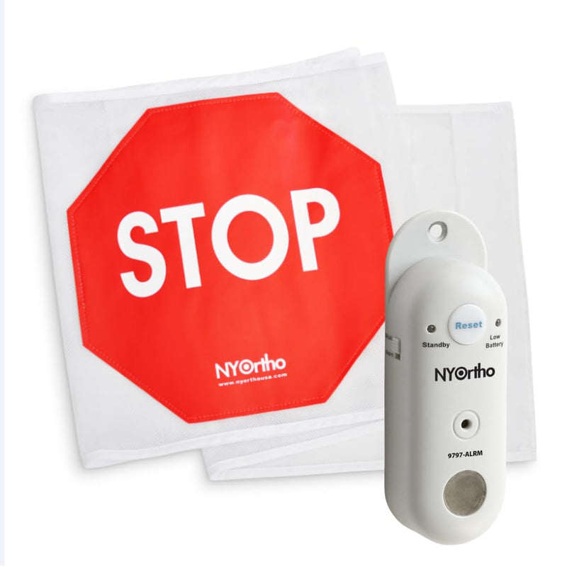 NYOrtho Door Guard Stop Sign Banner 2024 Updated | Stop Sign with Alarm | Size: 60" W 60 Inch Door Guard + Alarm Updated
