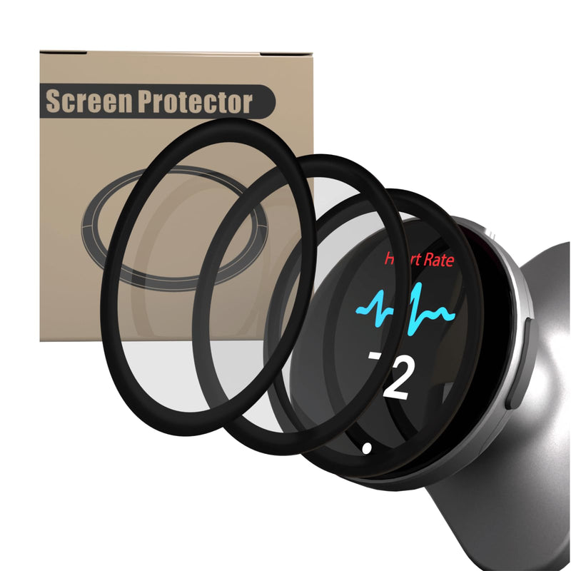 3 Pack Full-Coverage 3D Curved Screen Protectors for EKO CORE 500™ Digital Stethoscope, HD Transparent, Bubble-Free Screen Protectors, Providing 360-Degree All-Around Protection Black & Clear