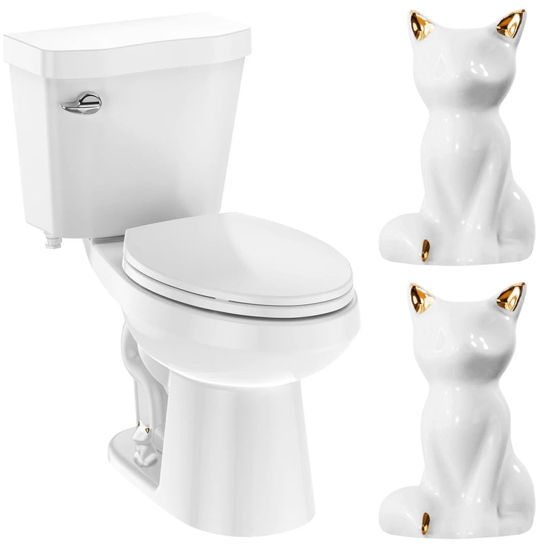 2 Pack Toilet Bolt Covers, Ceramic Toilet Bolt Caps Lovely Cate Toilet Screw Cover Caps, Fashion Toilet Decorative Avoid Rusting of Bolts