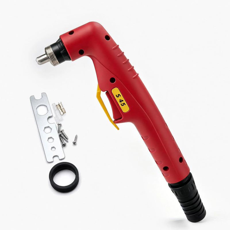 A set Plasma Torch Head Body Replacement fits Harbor Freight Chicago Electric PP2017 95136 97994 91814 60767 62204 62772 62771 plasma cutter parts (Red S45 Torch Head) Red S45 Torch Head