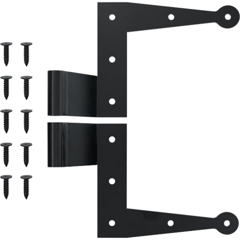 SteelTek L-Hinge with 1 1/2" Offset (Sold as Pair), 304 Stainless Steel, Powder Coated Black