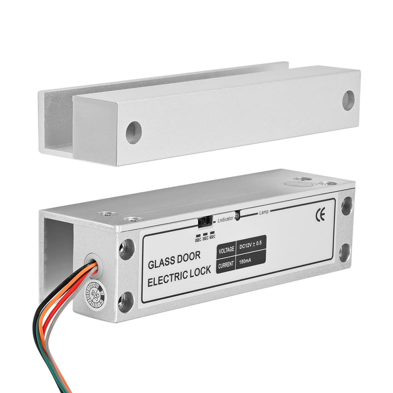 Electric Drop Bolt Lock Right Open for Frameless Glass Doors Aluminum Alloy DC 12V Fail-Safe Right-Open