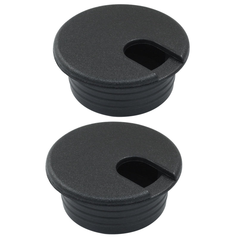 1-1/2" Desk Grommet Black, 2pcs Desk Table Plastic Cable Hole Cover pc Computer Desk Round Wire, Table Cord Wire Organizer Caps, Desk Hole Grommet for Home, Office, TV Stands Tabletops 1-1/2" / 38mm 2