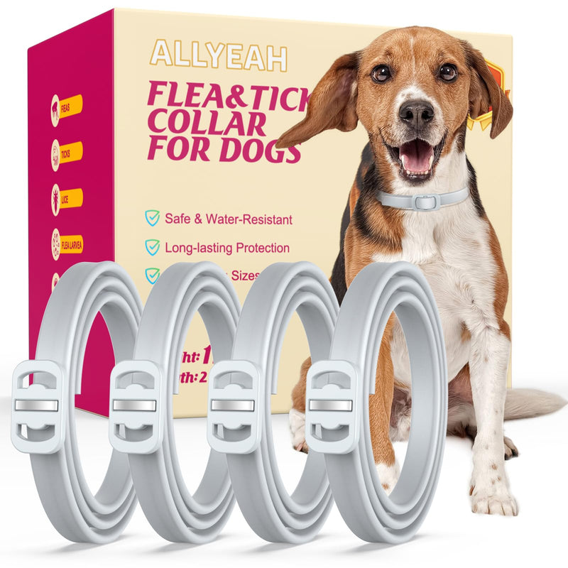 Natural Flea and Tick Collar for Dogs - 4 Pack, Waterproof, Adjustable Size for All Dog