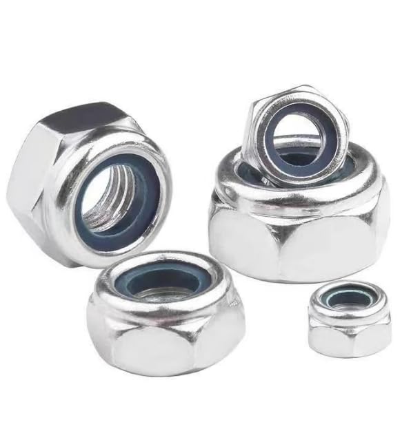 M14-2 Lock Nuts, M14 Nylon Insert Locknuts 304 Stainless Self Clinching Nuts, Bright Finish, Full Thread Nylock Nuts,5Pcs M14(5PCS)