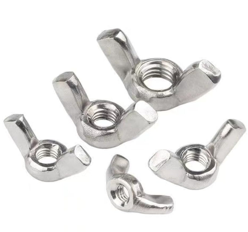M10-1.5 Wing Nuts, M10 304 Stainless Steel Wing Nuts Fasteners Parts Butterfly Nut, Bright Finish, Full Thread,10Pcs M10(10PCS)