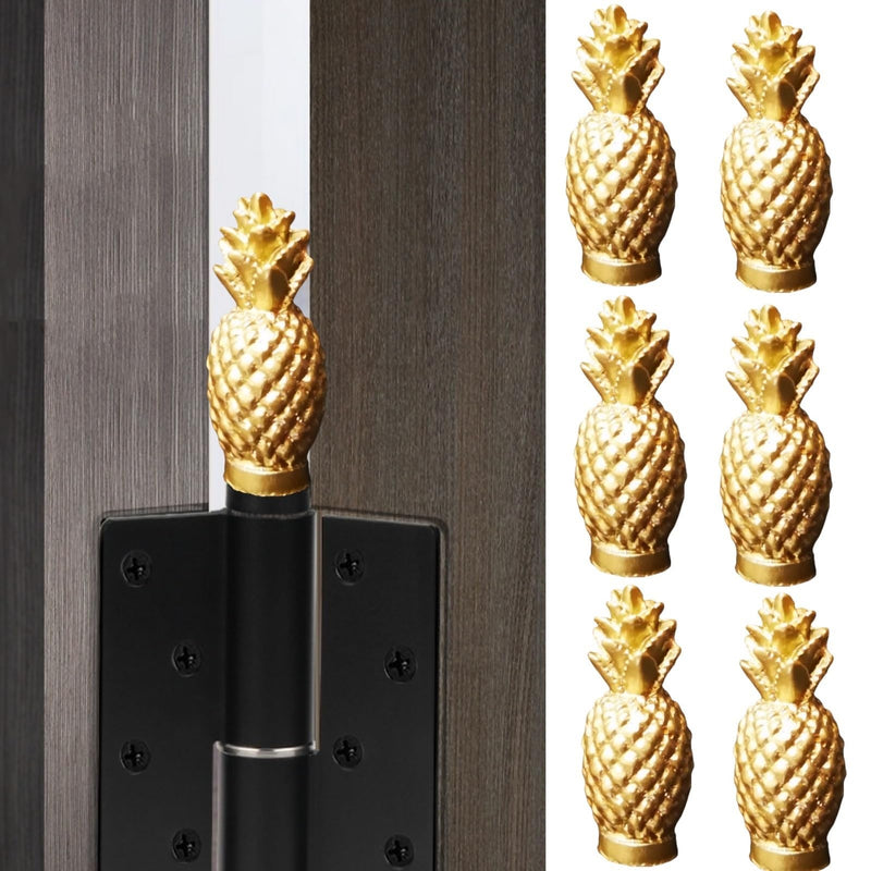 Pineapple Hinge Heads Decorative Topper Set of 6,Door Hinge Toppers for Home Decoration Door Hinge Toppers，Magnetic Hinge Head Toppers Cute Magnetic Hinge Heads Figurines