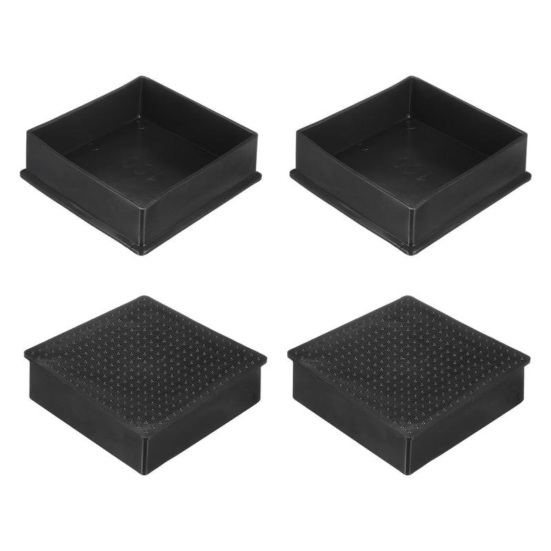 4-Pack Square Chair Leg Caps, 3.94" (100mm) PVC Chair Leg Floor Protectors for Chairs/Table/Bed, Furniture Feet Covers Cups Non-Slip End Tips 3.94" (100mm) 4