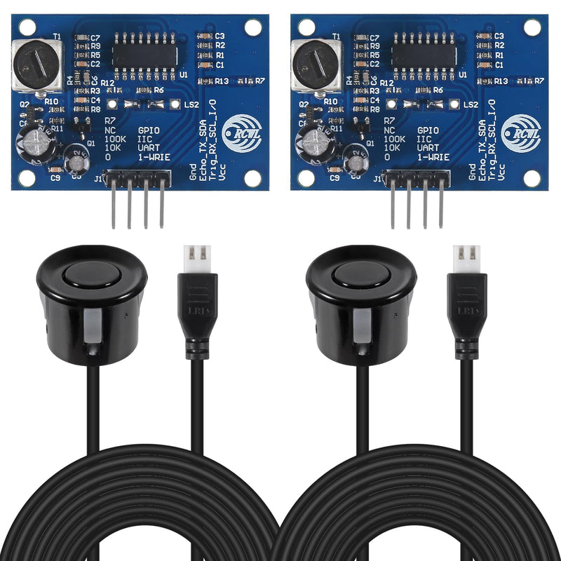 2pcs JSN-SR04T Ultrasonic Distance Measuring Module JSN-SR04T-V3.0 21~600CM 3mm High Precision Ultrasonic Distance Measure with Waterproof Sensor for Arduino