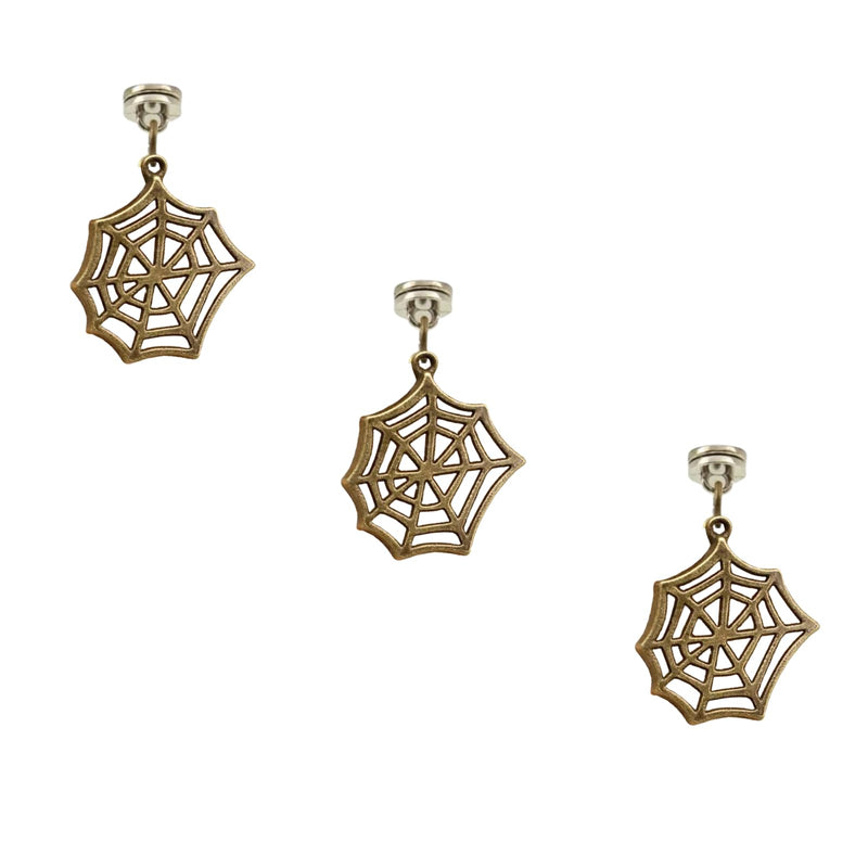 Brass Hinge Head Home Decoration Spider's Web,Magnetic Hinge Dropper Hanging,Magnetic Hinge Head Toppers,Door Hinge Pin Topper (Brass) Brass