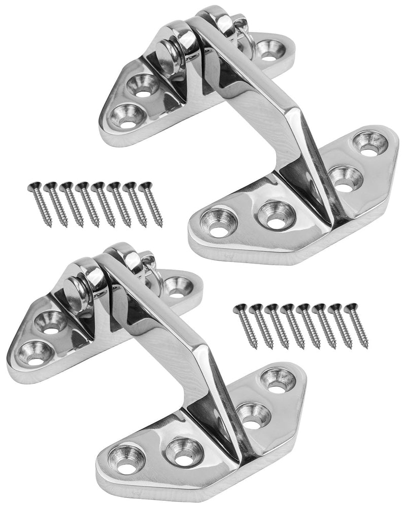 2pcs Marine Hatch Hinge for Ship Kayak RV Yacht | 3.62" x 2.87" 316 Stainless Steel Long Reach Boat Door Hatch Hardware