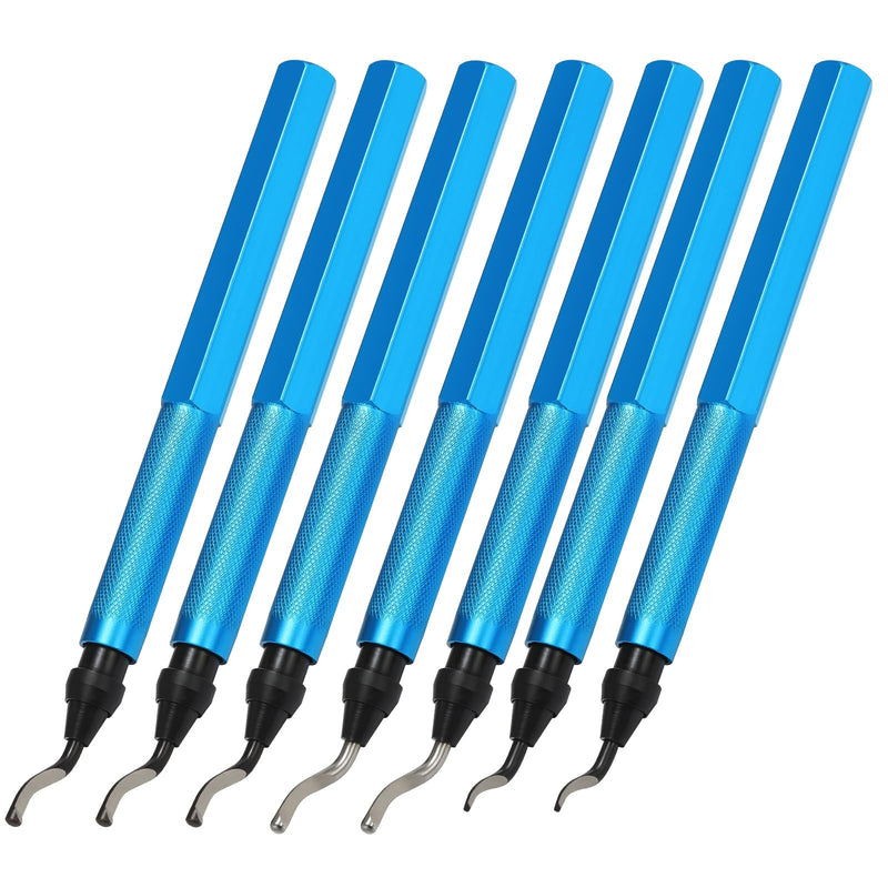 Deburring Tools,7pc,High Grade Swivel Blades,Metal Handle Deburr Tool for Metal, Resin, PVC Pipes, Copper, Plastic and 3D Printed,Hole Internal Chamfer Tool Removing Burr 7pc Deburr