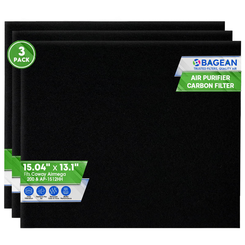 Bagean Airmega AP-1512HH Carbon Pre-Filter - Compatible Coway Air Purifier (3-Pack)