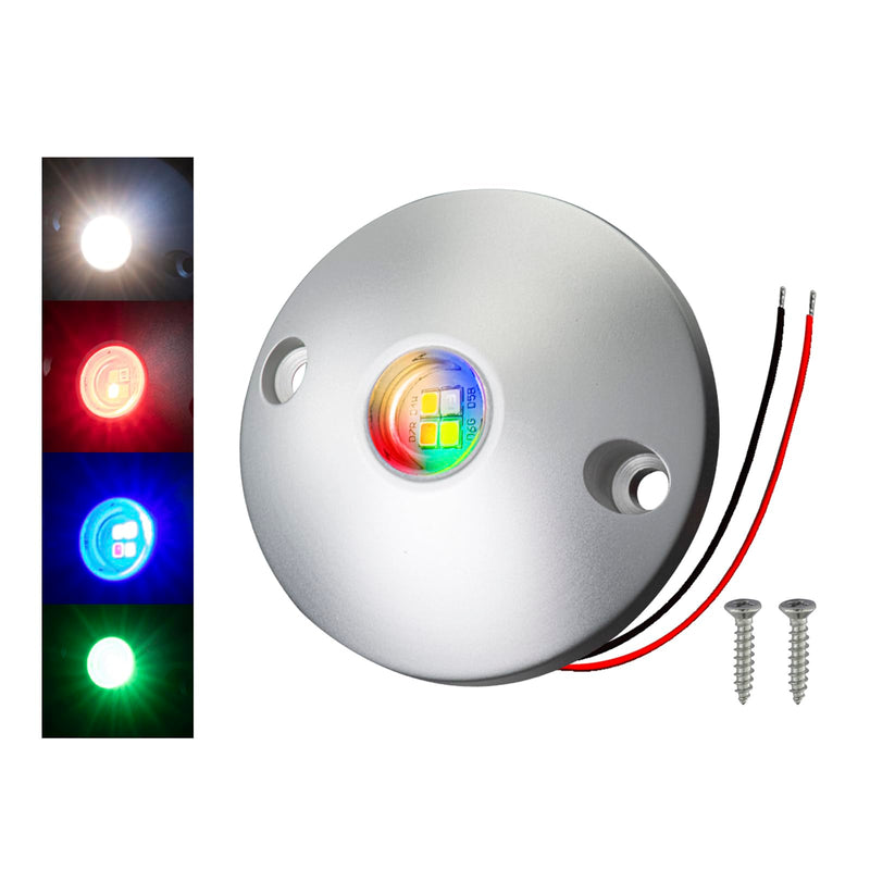 RGBW Boat Interior Lights, LED Courtesy,Deck Light, Aluminum Surface Mount for Yacht, RV, Pontoon,Kayak,2-Inch Waterproof IP67 DC12V(RGBW) RGBW