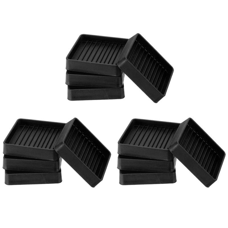 PATIKIL 2.5 Inch Rubber Furniture Pads, 12 Pack Non-Slip Furniture Coasters Square Anti Skid Caster Cups Furniture Feet Cup Floor Protectors for Bed Couch Stoppers, Black 2.5"