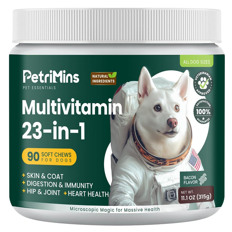 23-in-1 Multivitamin for Dogs, Comprehensive Health Support, Joint Mobility and Digestive Health, 90-Count, Bacon - PawsPlanet Australia