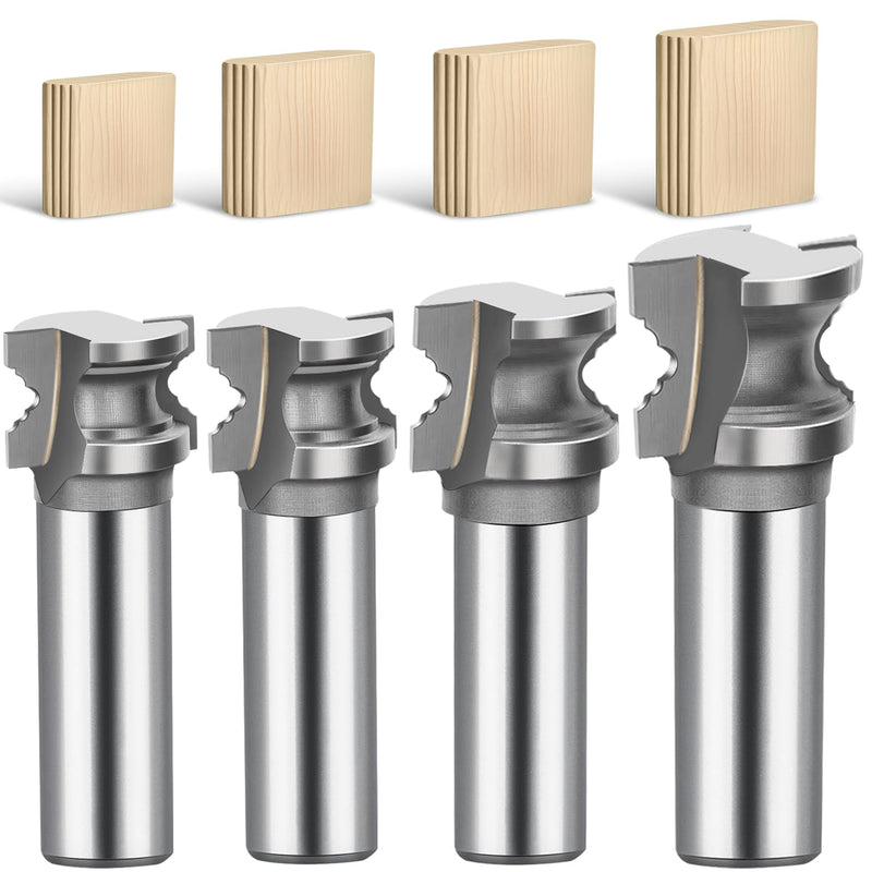 Domino Tenons Router Bits Compatible with DF500/DF700 Domino Tenons - 5mm, 6mm, 8mm, 10mm, 1/2 Shank Router Bits Tool Set with Deep Wave Grooves Suitable for a Variety of Woods