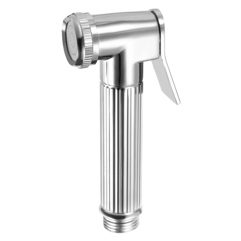 uxcell Handheld Bidet Sprayer for Toilet, Metal Bathroom Sprayer Kit Adjustable Water Pressure Control for Kitchen Bathroom Toilet Flushing Washing, Silver