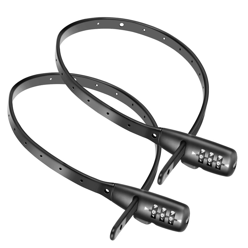 2PACK Zip Tie Lock 3-Digit Combo Cable Lock – Adjustable & Lightweight for Bikes, Helmets, Cabinets, Fridges, Luggage, Strollers, Café Stops – Child-Proof Portable & Small(2 Pack) 2PACK