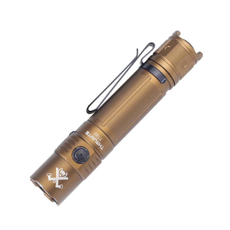 ThruNite TT20 Tactical Flashlight, Customized Verison with The Outsider, High 2010 Lumens, Long 305 Meters Beam Distance, USB-C Rechargeable Flashlight Compact for Hunting, Hiking - Desert Tan CW TT20 Tan CW