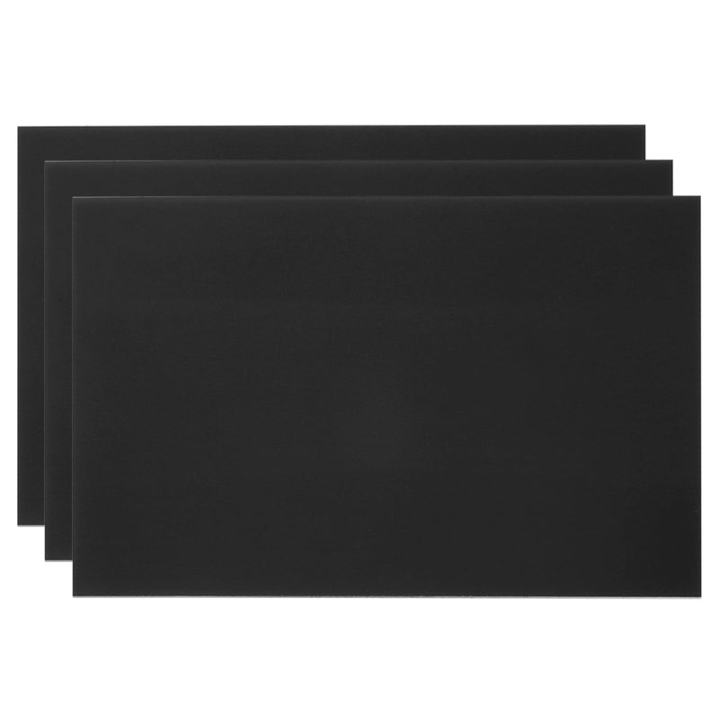 PATIKIL 8x12 Inch Anodized Aluminum Sheet Metal, 3Pcs Laser Plates Engraving Blanks 0.8MM Thin Rectangle for Crafting DIY House Laser Engraving, Black 3