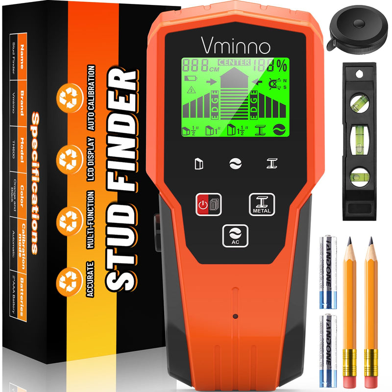 Stud Finder Wall Scanner, 6 in 1 Wall Stud Finder, Stud Finder Tool with LCD Display for Live AC Wire Pipe Metal Wood, Drywall Stud Detector | Gifts for Men
