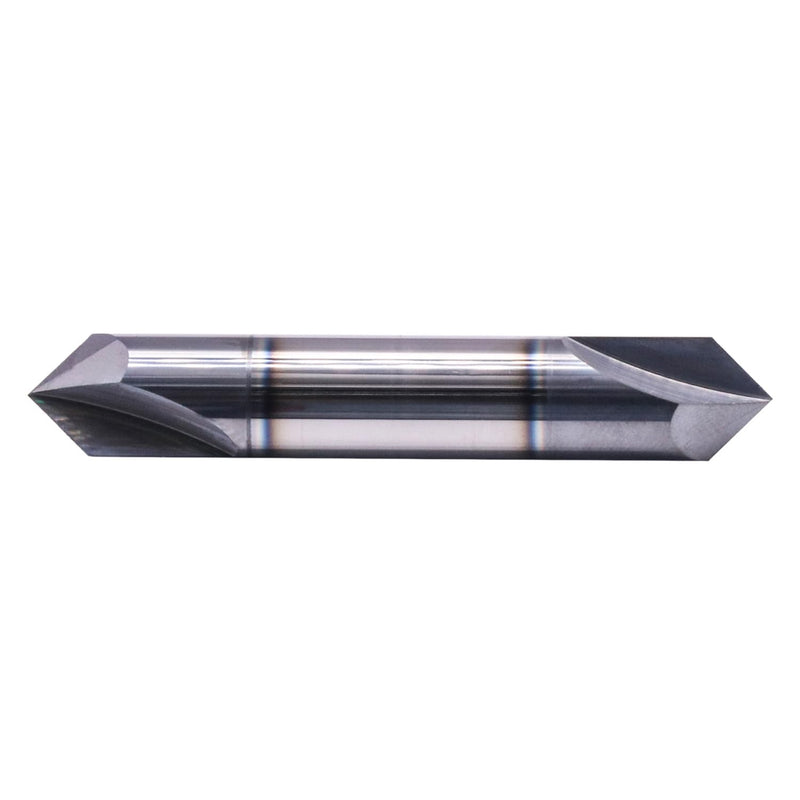 1/2" 2 Flute 90° Double End Solid Carbide Chamfer End Mill - AlTiN Coated | 90° Chamfer Angle, V Groove Router, 1/2" Shank 3" OAL For Milling Wood, Alloy Steel, Carbon Steel, Cast Iron, Copper 2 Flute 1/2"
