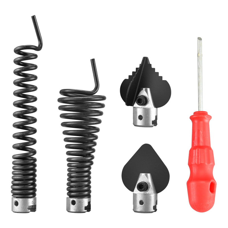 4-Piece Drain Snake Heads(7/8Inch)–Includes 4-Blade Saw Cutter,Spade Cutter&Augers–Compatible with K-1500,K-750 & 7/8"-1" Cables for 3" to 6" Pipes–Works with RIDGID,C-8,C-9,C-10 Cables 22mm(7/8Inch)