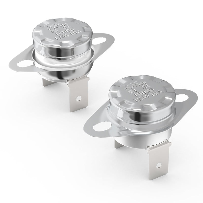 UL/CUL KSD301 Thermostat 125V 16A Thermal Shutoff Switch,160°C/320°F Off and 140°C/284°F On Bimetal Thermal Fuse,Normally Closed N.C Auto Reset Thermostatic Switch Oven Heating Element,2pcs 160°C/320°F