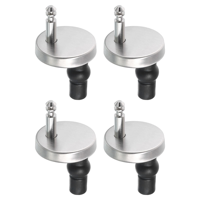 uxcell 4Pcs Toilet Seat Hinge Fixings, Quick Release Top Fix Nuts Screws Hole Fittings, Expanding Rubber Screw Toilet Seat Hinge Replacement with 45mm Base 4