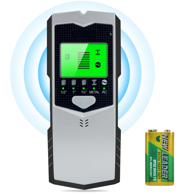 Stud Finder Wall Scanner, 5 in 1 Multifunctional Wall Detector Scanner with Upgraded Smart Sensor, HD LCD Display & Audio Alarm for the Center and Edge of Wood, Metal, AC Wire & Studs Pipe Detection
