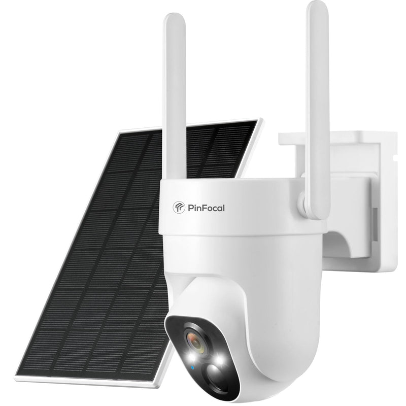 2K Solar Security Camera Wireless Outdoor, 360° View Pan/Tilt Battery Camera for Home Security, Color Night Vision, Spotlight, 2-Way Audio, PIR Motion Sensor, 2.4GHz WiFi Only, Weatherproof