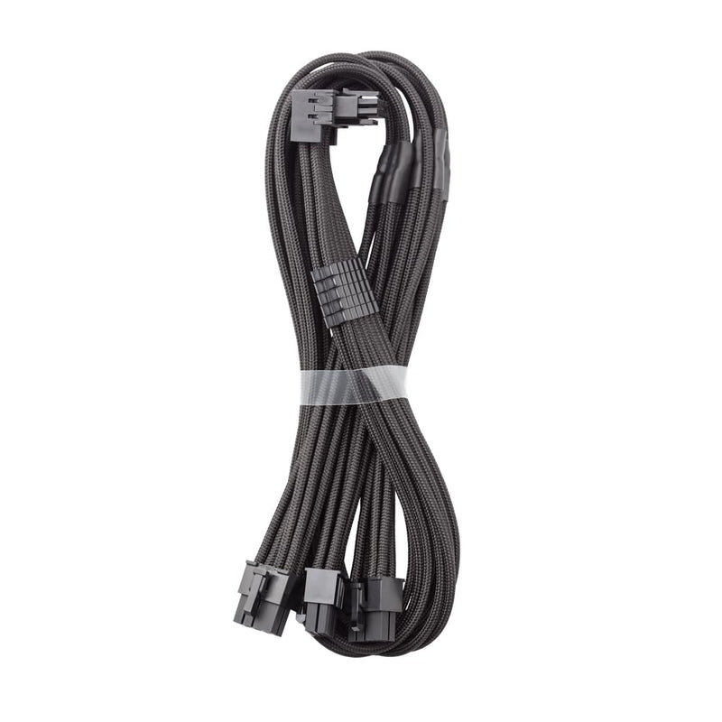 CableMod E-Series Pro ModFlex Sleeved 12V-2x6 12VHPWR 90° StealthSense PCIe Cable for EVGA G/G+ / P/P+ / T - Variant A (Black, 16-pin to Triple 8-pin, 60cm) Black