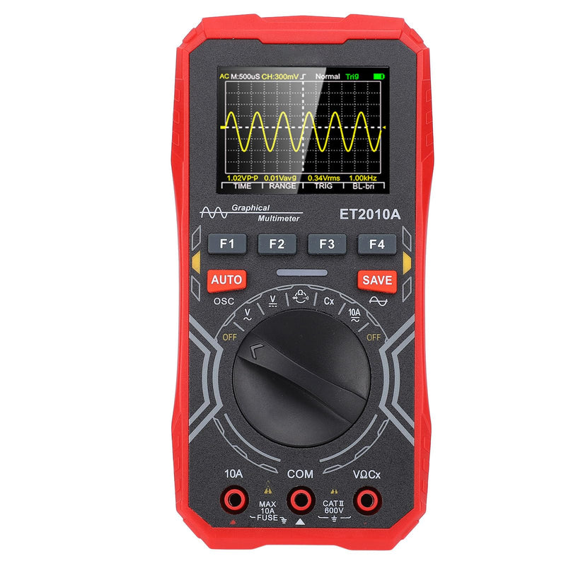 Portable 2 in 1 Handheld Digital Oscilloscope and Multimeter with 1MHz Bandwidth, 2.5Msps High Speed Sampling, Auto Sleep Function for Field Diagnostics and Electronics Testing by Professionals