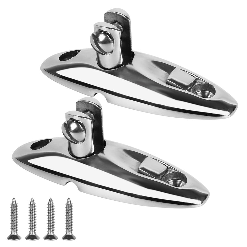 ORLANG 2Pack Boat Bimini Top Swivel Hinge, 316 Stainless Steel Deck Side Mount Quick Release Hinge, 360 Degree Rotation Marine Bimini Top Hardware with Screws for Boat Yacht,Pontoon Boat