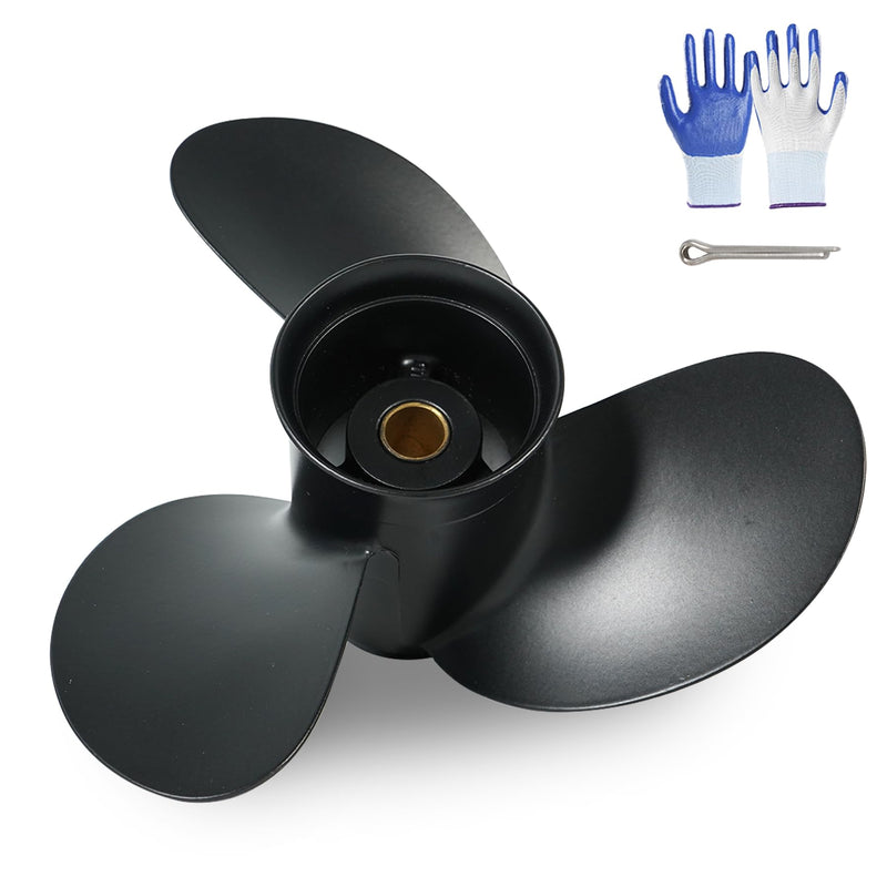 Upgrade OEM Aluminum Boat Outboard Propeller for Tohatsu Engines 8-9.8 HP,12 Spline Tooth,8.5x7.5 8.5x9 8.5x9.5 8.9x8.5,RH