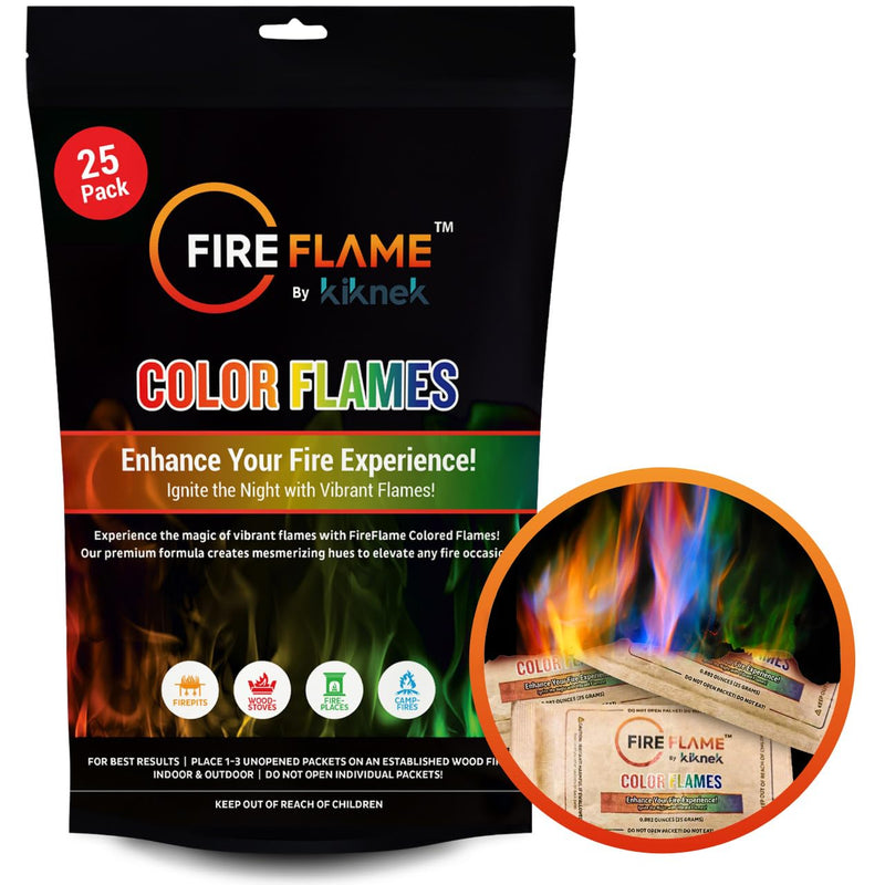 Fireflame Fire Color Changing Packets, Magic Colorful Fire Flames, 25 Pack