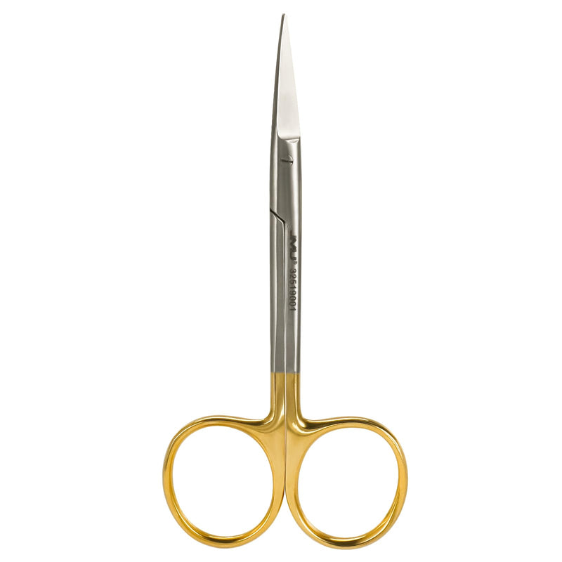 JMU Iris Micro Dissecting Scissors 4.5" Straight, Stainless Steel Surgical Gum Tissue Scissors with Gold Ring, for Trimming Gum Tissue During Dental Procedure 1
