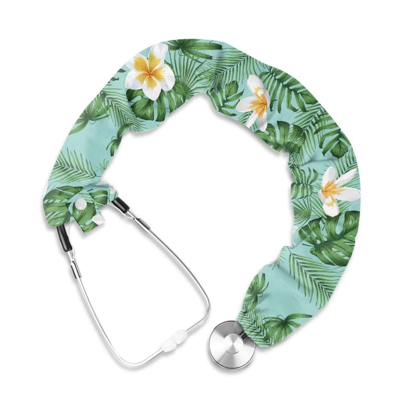 Floral Tropic Palm Leaves Stethoscope Cover Sleeve for Nurse Doctor Stethoscope Accessories 1 Piece Dog Paws Print Stethoscope Sleeve Universal Green Floral Tropic Palm Leaves 1 Pack