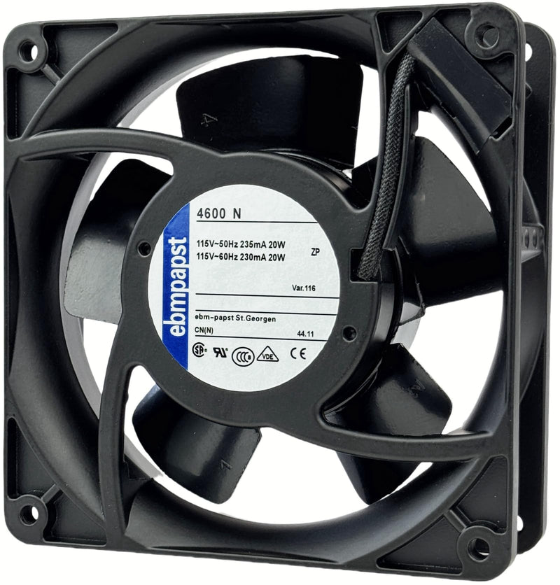 for ebmpapst 4600N Axial Fan，115V 12038 Industrial Cooling Fan All-Metal Heat-Resistant Cooling Fan 4600N, 2-Pin 20W