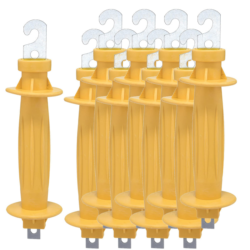 12 Pcs Eelectric Fence Spring Gate Handle for Electric Fence，Electric Fence Heavy Duty Gate Handle(Yellow) 12