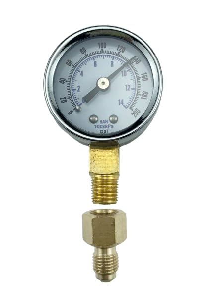 Replacement Oil Burner Fuel Pressure Test Gauge 0-200 PSI for Measure Beckett, Suntec, Webster & Danfoss Oil Burner Fuel Pump Pressure