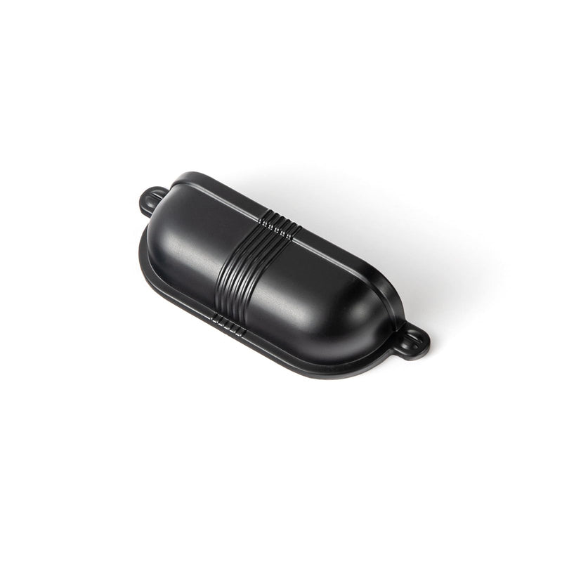 Goo-Ki 6 Pack 2 1/2 Inch Matte Black Cup Pulls with Textured Strap Design, Elegant Modern Bin Handles for Kitchen & Furniture 2 1/2 Inch Center to Center