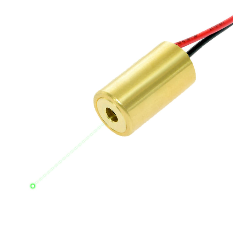 Industrial Green Dot Laser Module, 520nm, Class 1, Less Than 0.39mW, with APC Driver, 7~10V Operation Voltage, D10.5x19 mm, VLM-520-01 LPO, 30 meters working distance, Laser Head VLM-520-01 LPO - Green laser dot, Class 1
