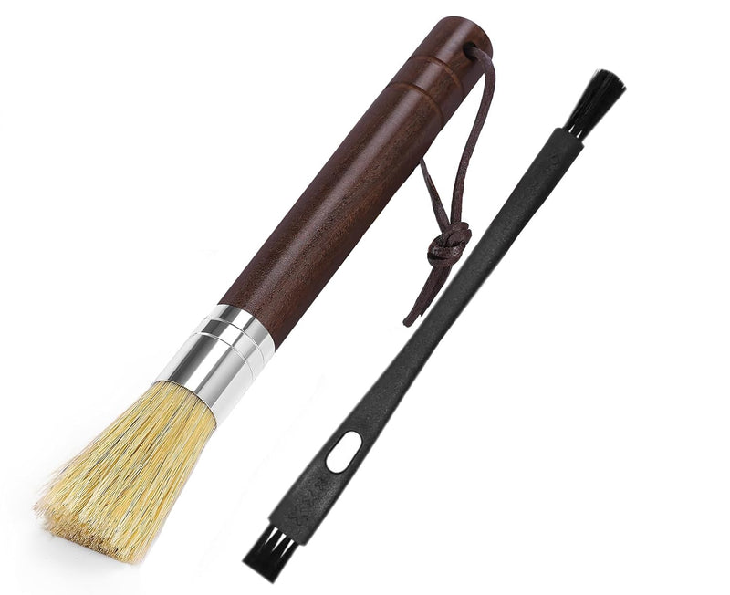 Coffee Grinder Cleaning Brush, Espresso Machine Brush Cleaner Tool with Wooden Handle and Natural Bristles for Barista Home Kitchen