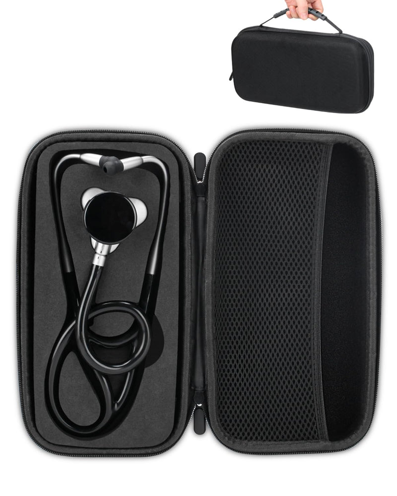 Hard Stethoscope Case for Eko CORE 500 Digital Stethoscope, Lightweight & Portable Protective Case, Extra Pocket for Doctor & Nurse Accessories (Black)