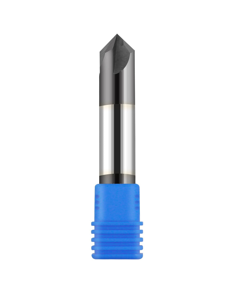 1/2in Solid Carbide End Mill,Chamfer Mill-Double End,4 Flutes,90° Chamfer Angle,AlTiN Coated Bits Tool for Medium Hardness Steel, Brass, Iron 1/2in, 4 Flute