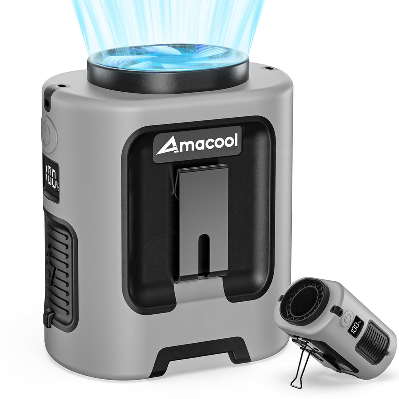 AMACOOL Mini Portable Waist Fan Clip on, 13000RPM 4-Speeds Personal Neck Fans, Up to 24H Battery Life, Rechargeable Wearable Shirt Belt Fan for Outdoor Work Jobsite Travel Camping, Gifts for Men