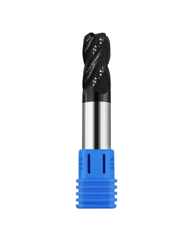 1/2in Solid Carbide Corner Radius End Mill,30 Degree Helix-0.125inCorner Radius, 4 Flutes,AlTiN Coated Bits Tool for Medium Hardness Steel, Brass, Iron 1/2in 0.125"